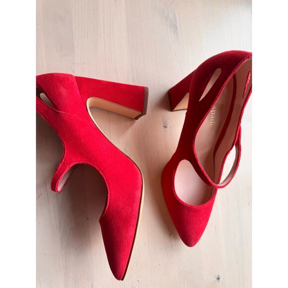 Kate Spade Red Suede Meredith Pointed-Toe Pumps Women’s Size 7 US - Picture 2 of 15